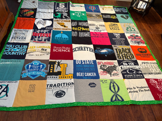 Custom T-Shirt Memory Quilt | Large Throw to XL Queen