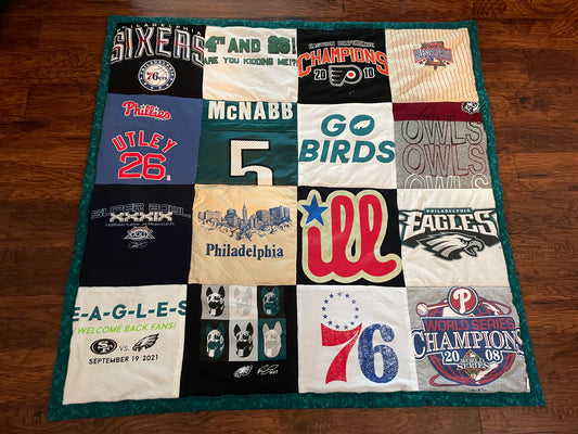 Custom T-Shirt Memory Quilt | Small Throw to Twin Size